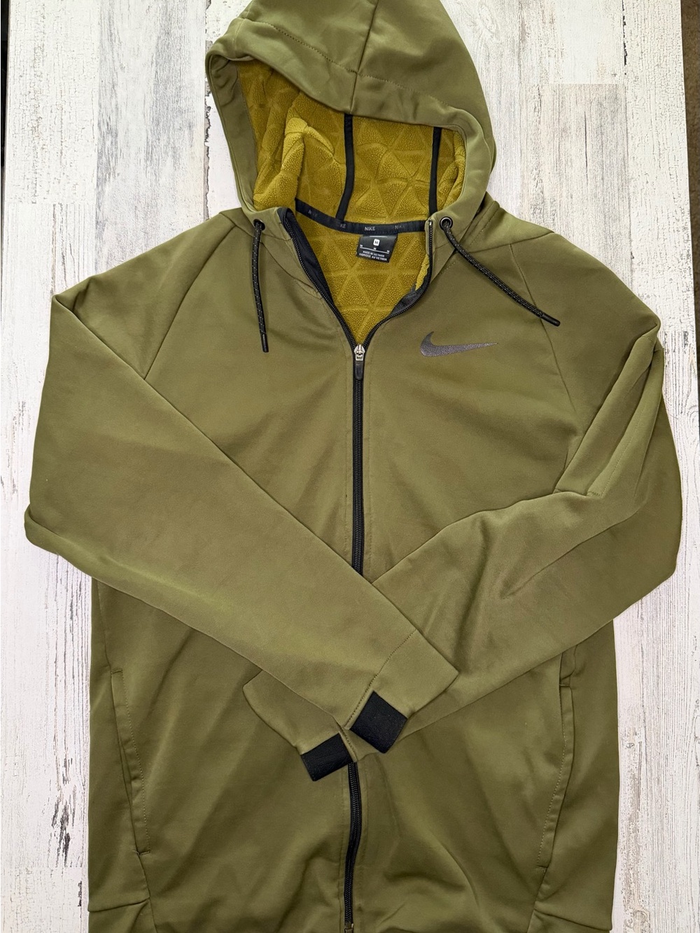 Nike Therma Sphere Men’s M Olive Green Hooded Full Zip Jacket